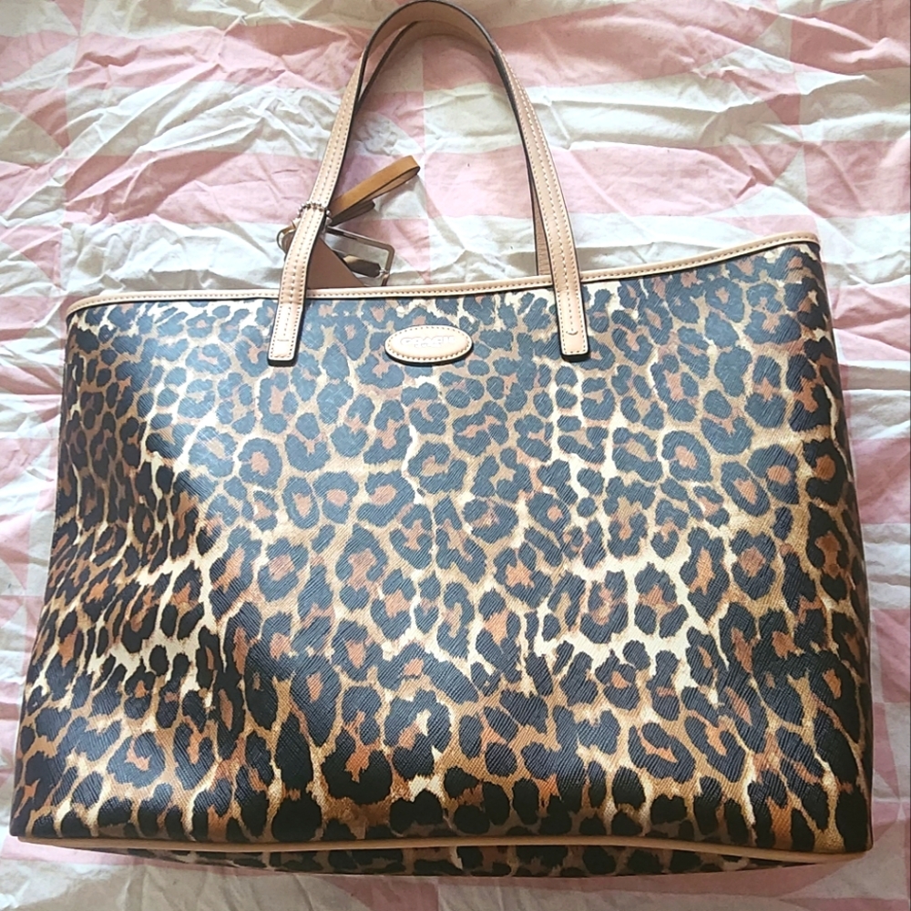 Brand new Coach bag in leopard print